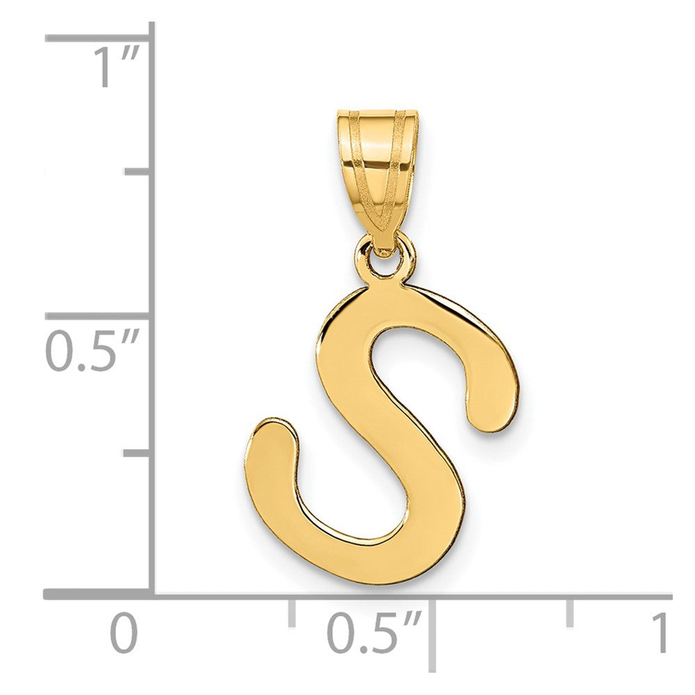FJC Finejewelers 14 kt Yellow Gold Polished Bubble Letter S Initial Charm