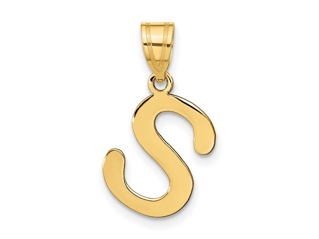 FJC Finejewelers 14 kt Yellow Gold Polished Bubble Letter S Initial Charm