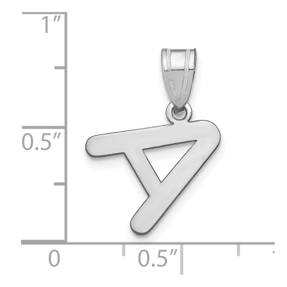 FJC Finejewelers 14 kt White Gold Polished Bubble Letter A Initial Charm 15 x 13 mm
