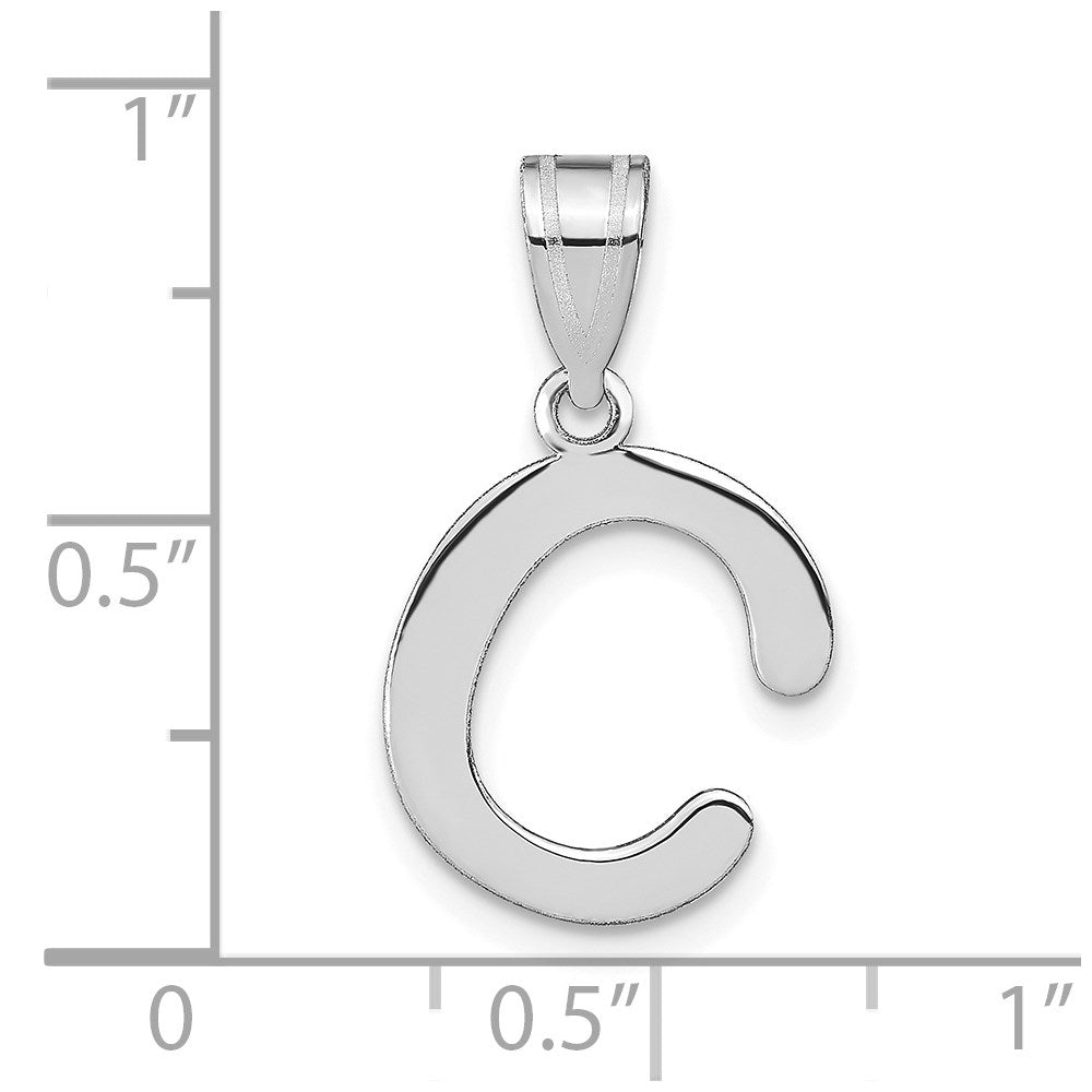FJC Finejewelers 14 kt White Gold Polished Bubble Letter C Initial Charm 15 x 11 mm