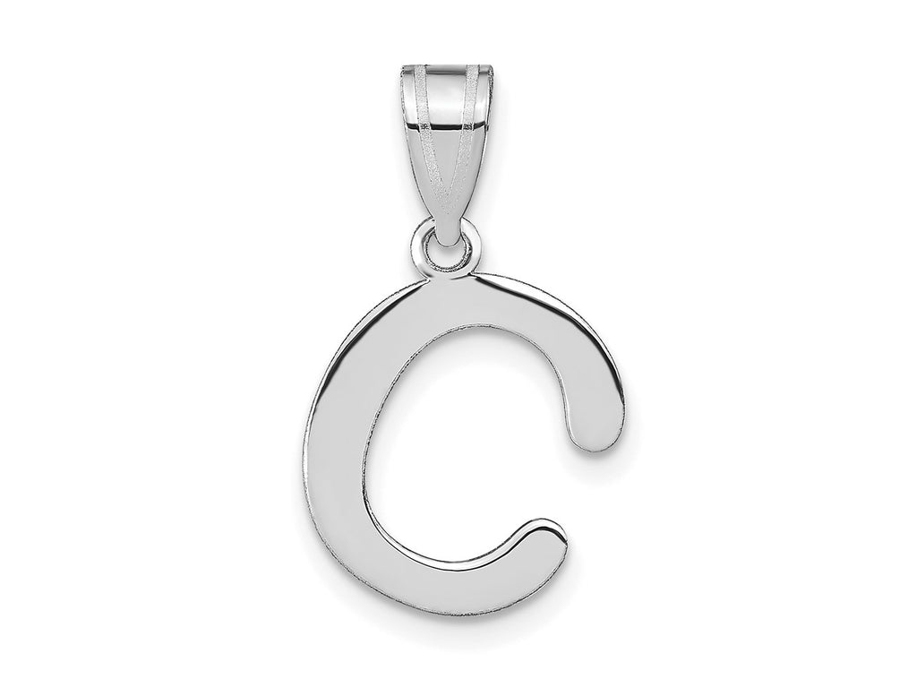 FJC Finejewelers 14 kt White Gold Polished Bubble Letter C Initial Charm 15 x 11 mm