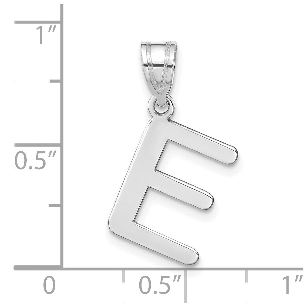 FJC Finejewelers 14 kt White Gold Polished Bubble Letter E Initial Charm