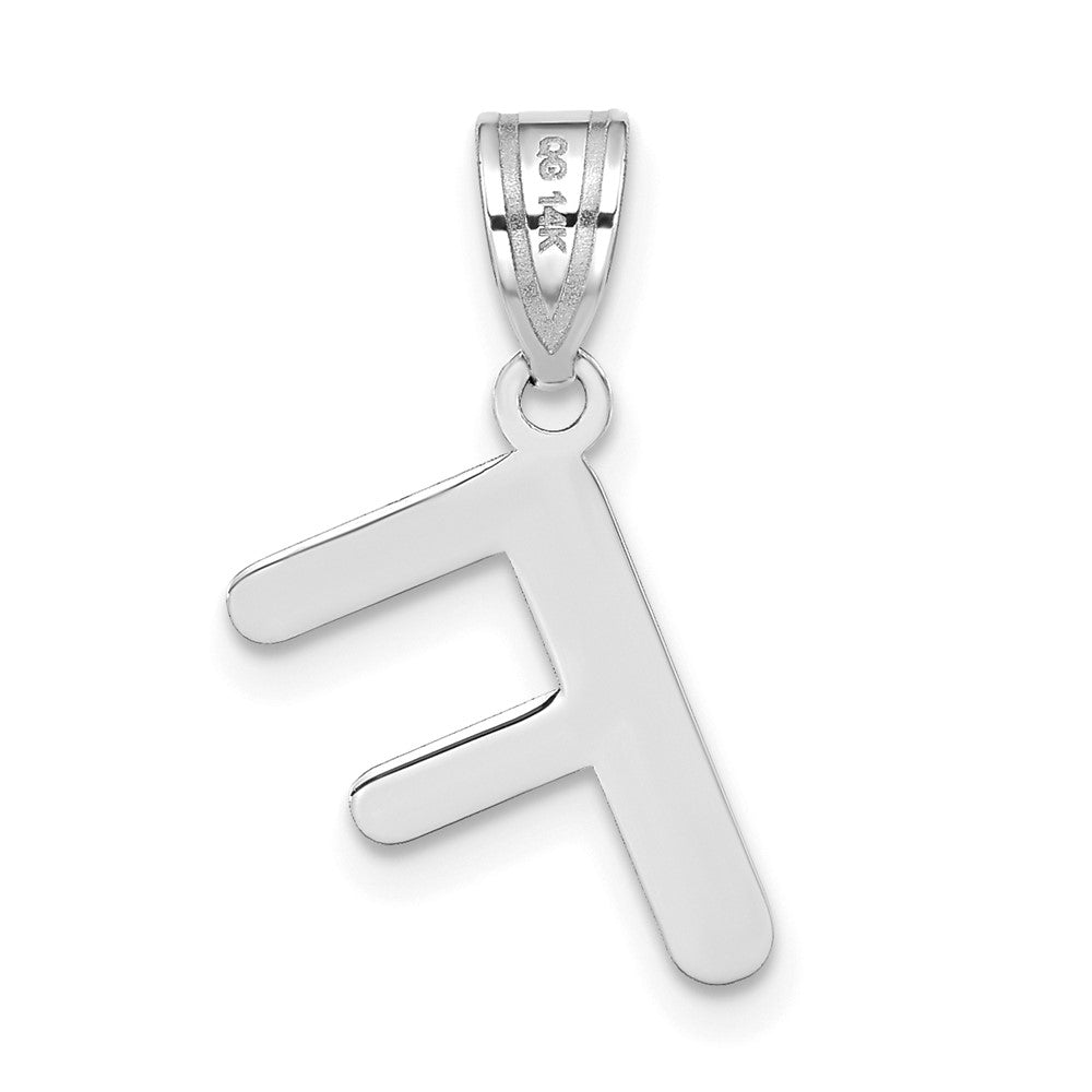 FJC Finejewelers 14 kt White Gold Polished Bubble Letter F Initial Charm