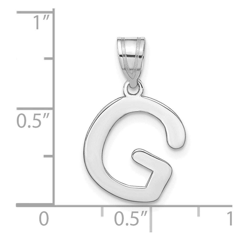 FJC Finejewelers 14 kt White Gold Polished Bubble Letter G Initial Charm