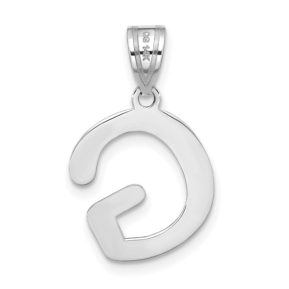 FJC Finejewelers 14 kt White Gold Polished Bubble Letter G Initial Charm