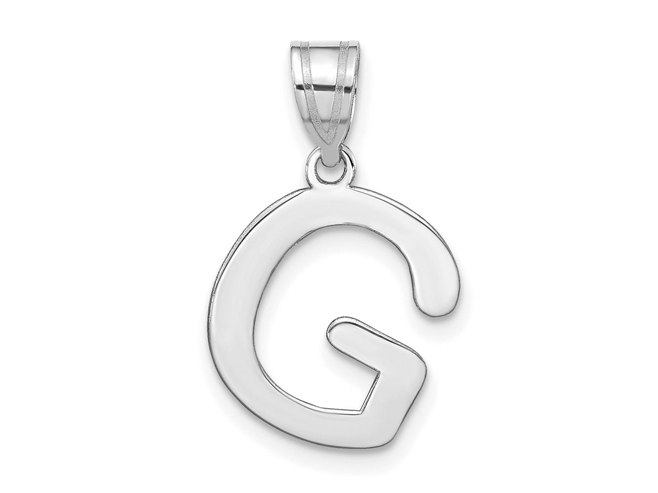 FJC Finejewelers 14 kt White Gold Polished Bubble Letter G Initial Charm
