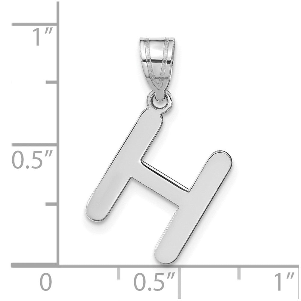 FJC Finejewelers 14 kt White Gold Polished Bubble Letter H Initial Charm