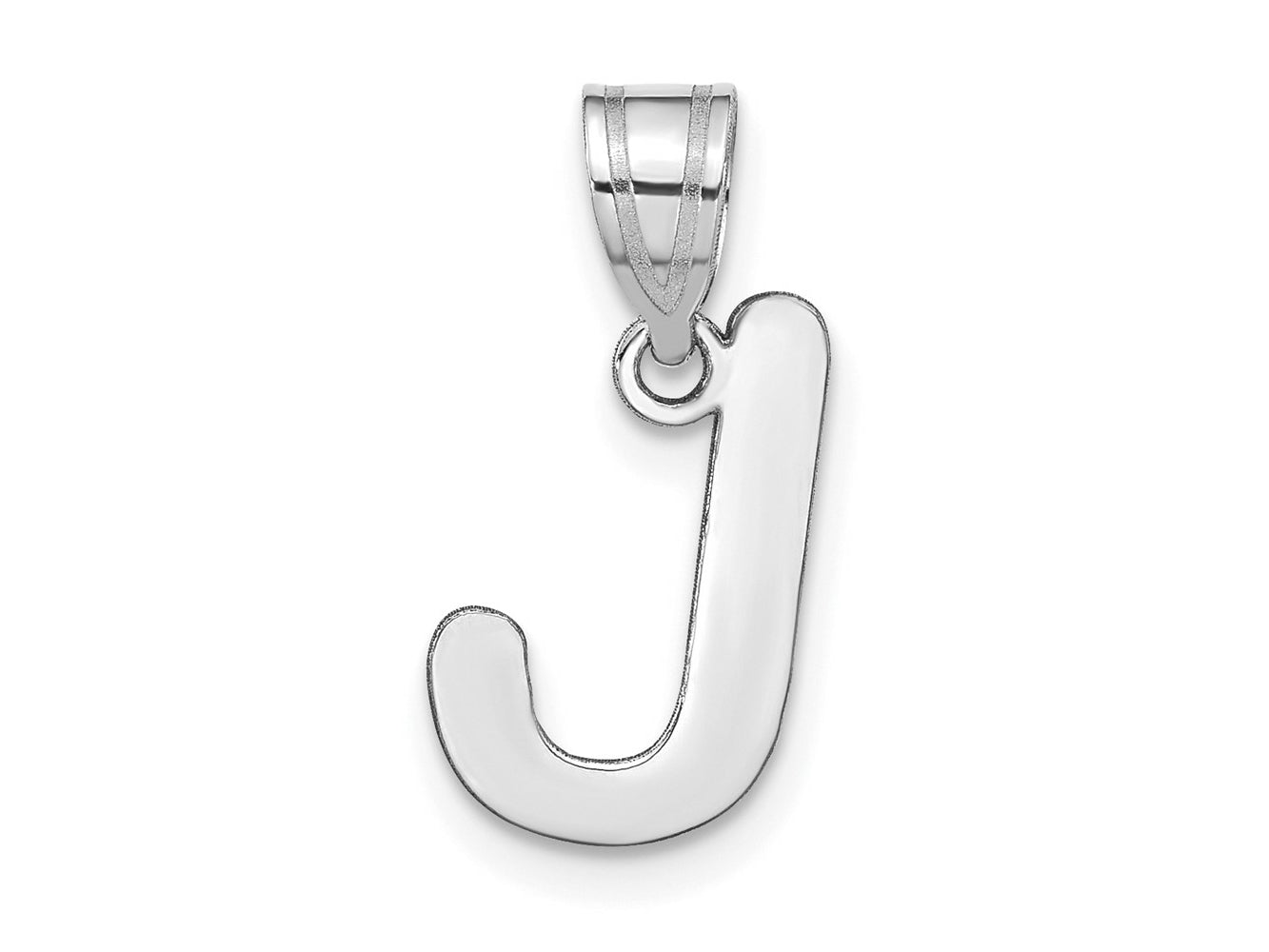 FJC Finejewelers 14 kt White Gold Polished Bubble Letter J Initial Charm