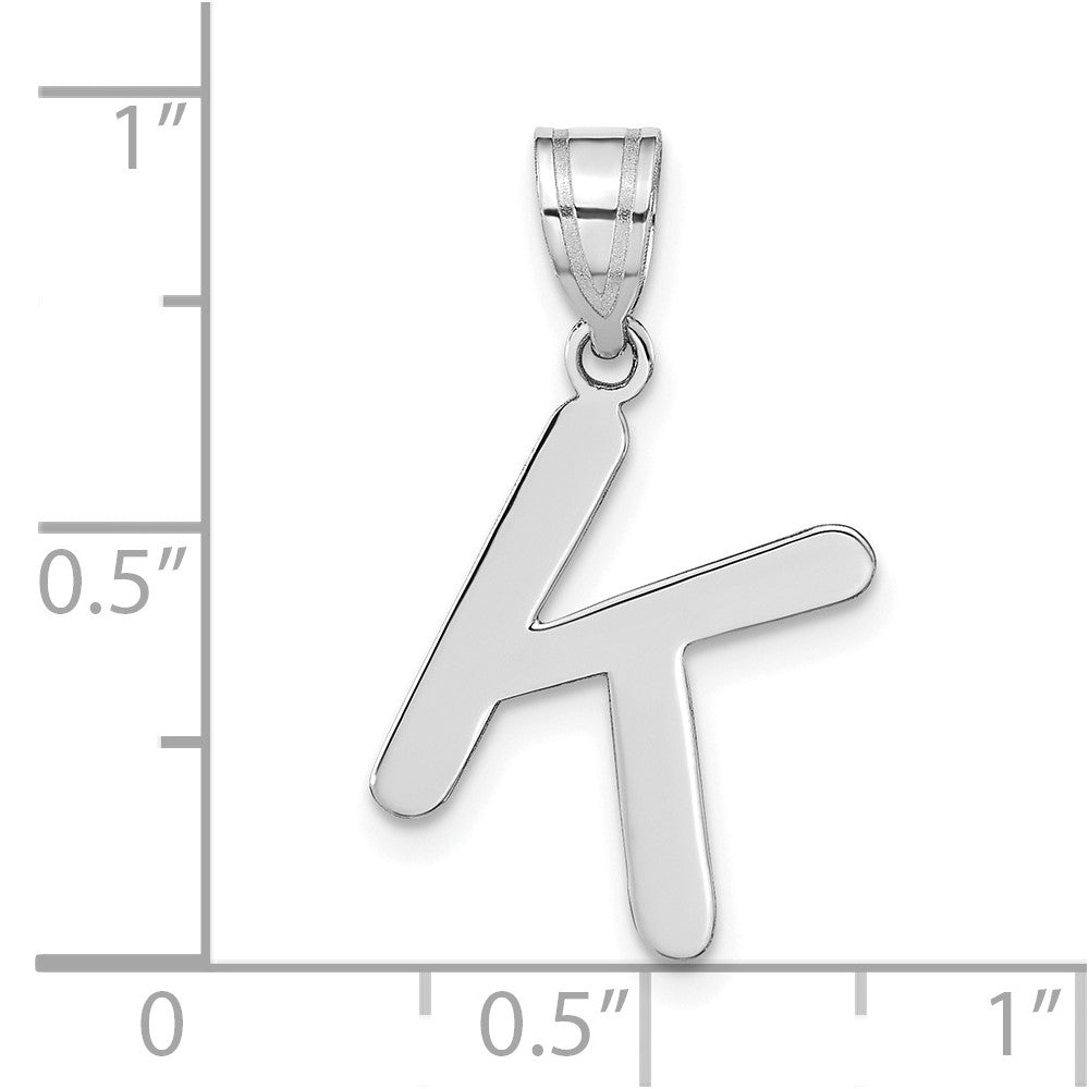FJC Finejewelers 14 kt White Gold Polished Bubble Letter K Initial Charm