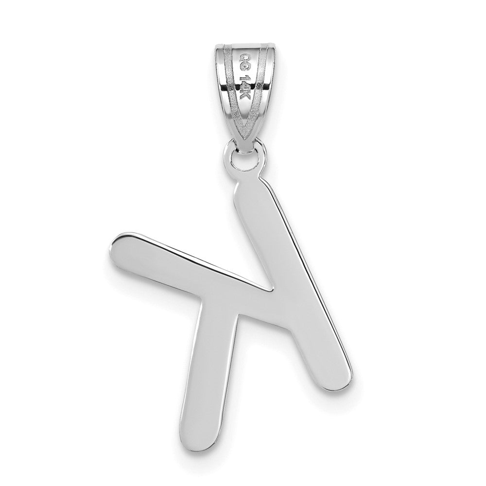 FJC Finejewelers 14 kt White Gold Polished Bubble Letter K Initial Charm