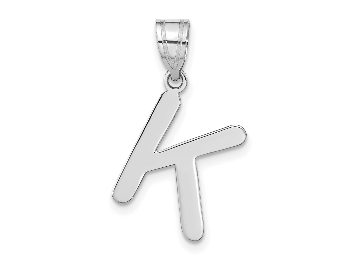 FJC Finejewelers 14 kt White Gold Polished Bubble Letter K Initial Charm