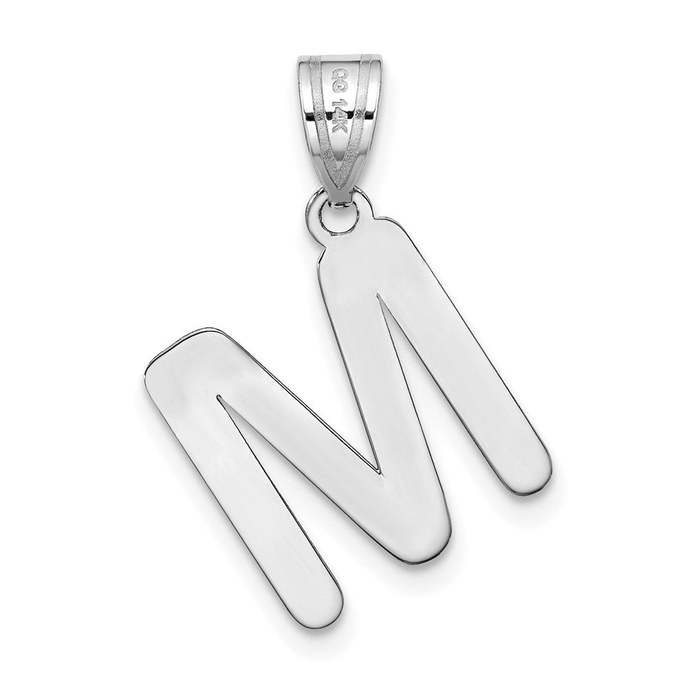 FJC Finejewelers 14 kt White Gold Polished Bubble Letter M Initial Charm