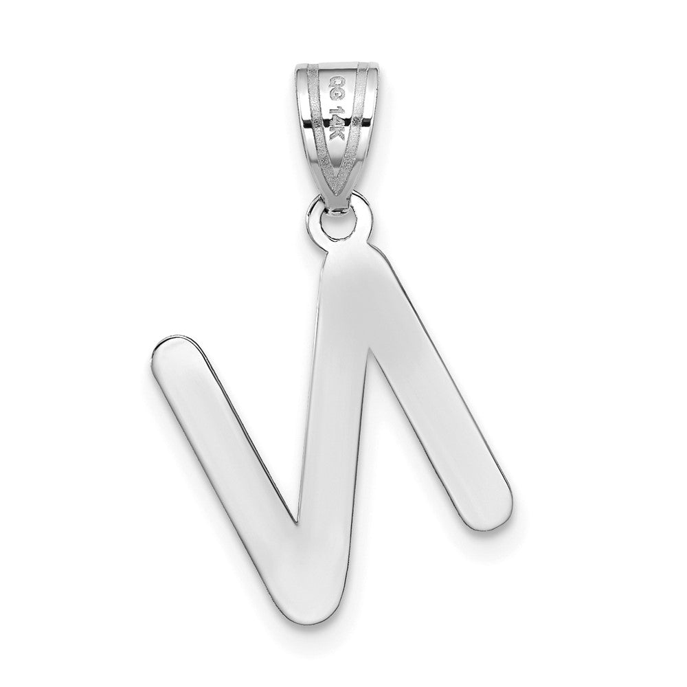 FJC Finejewelers 14 kt White Gold Polished Bubble Letter N Initial Charm
