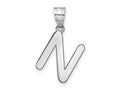 FJC Finejewelers 14 kt White Gold Polished Bubble Letter N Initial Charm