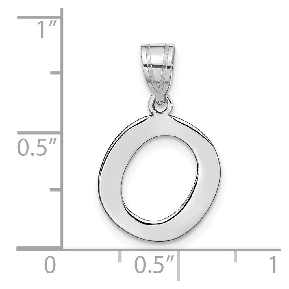 FJC Finejewelers 14 kt White Gold Polished Bubble Letter O Initial Charm
