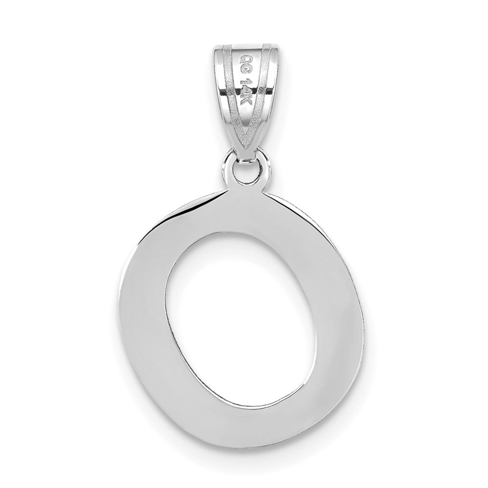 FJC Finejewelers 14 kt White Gold Polished Bubble Letter O Initial Charm