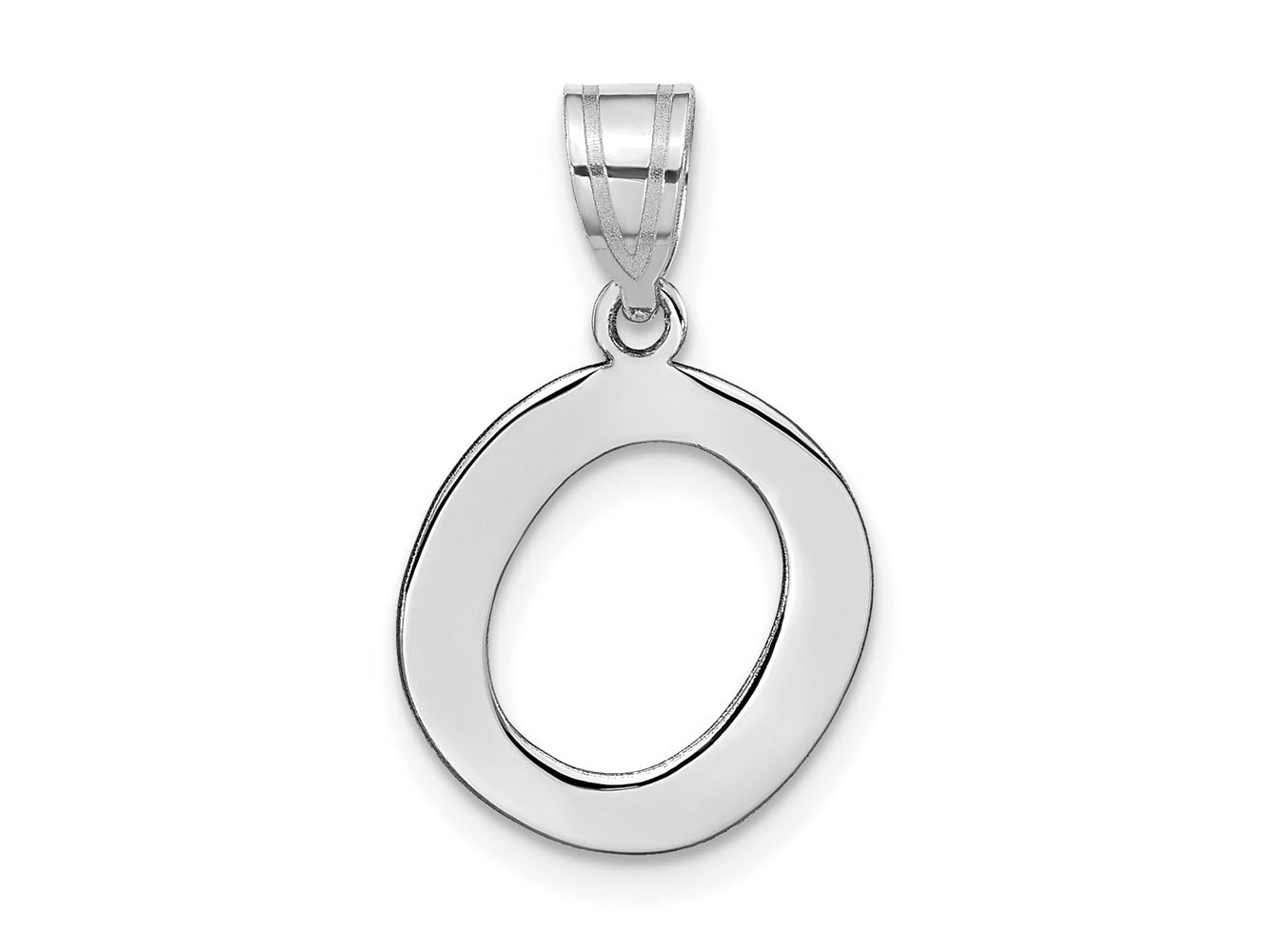 FJC Finejewelers 14 kt White Gold Polished Bubble Letter O Initial Charm