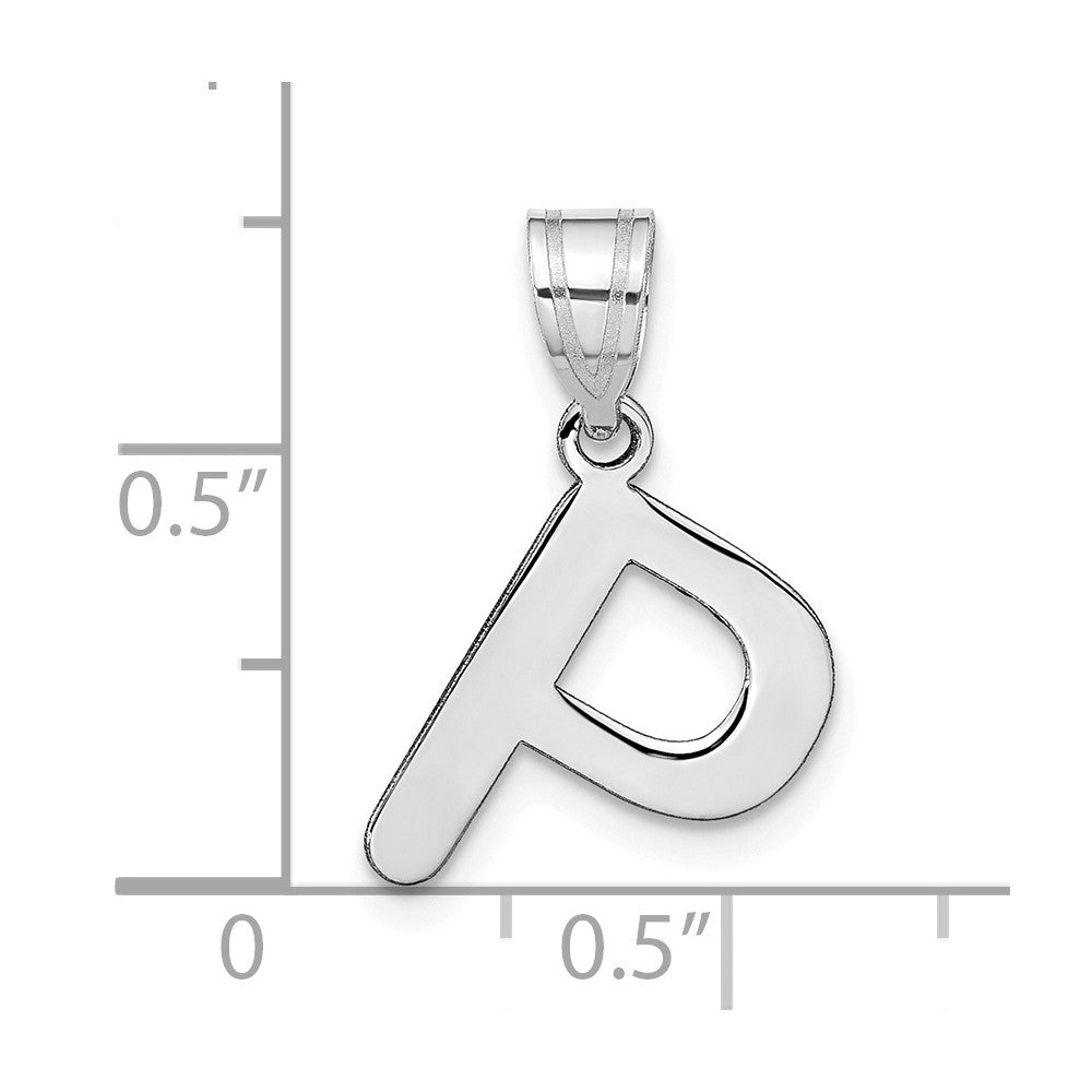 FJC Finejewelers 14 kt White Gold Polished Bubble Letter P Initial Charm