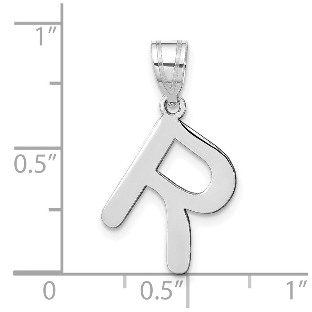 FJC Finejewelers 14 kt White Gold Polished Bubble Letter R Initial Charm