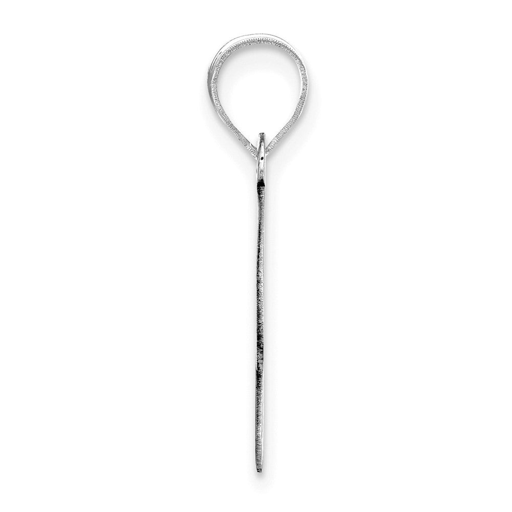 FJC Finejewelers 14 kt White Gold Polished Bubble Letter R Initial Charm