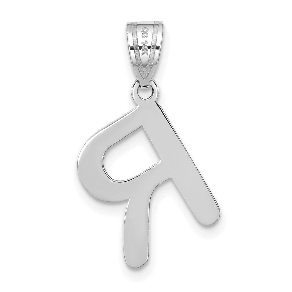 FJC Finejewelers 14 kt White Gold Polished Bubble Letter R Initial Charm