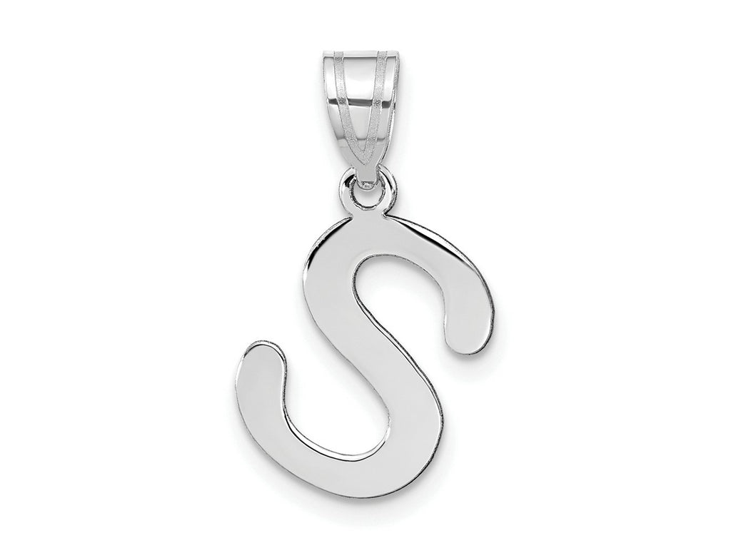 FJC Finejewelers 14 kt White Gold Polished Bubble Letter S Initial Charm