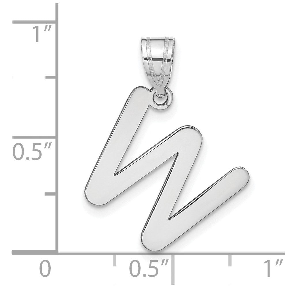 FJC Finejewelers 14 kt White Gold Polished Bubble Letter W Initial Charm