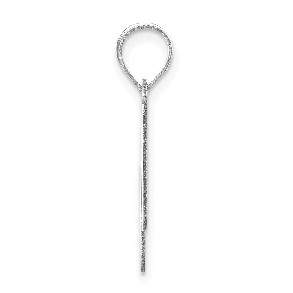 FJC Finejewelers 14 kt White Gold Polished Bubble Letter W Initial Charm