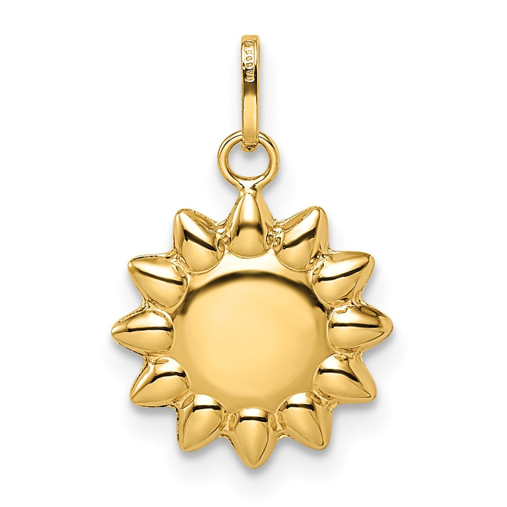 FJC Finejewelers 14 kt Yellow Gold Polished Puffed Sun Charm 17 x 12 mm