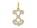 FJC Finejewelers 14 kt Yellow Gold Polished CZ Puppy Sitting Outline Charm 19 x 11 mm