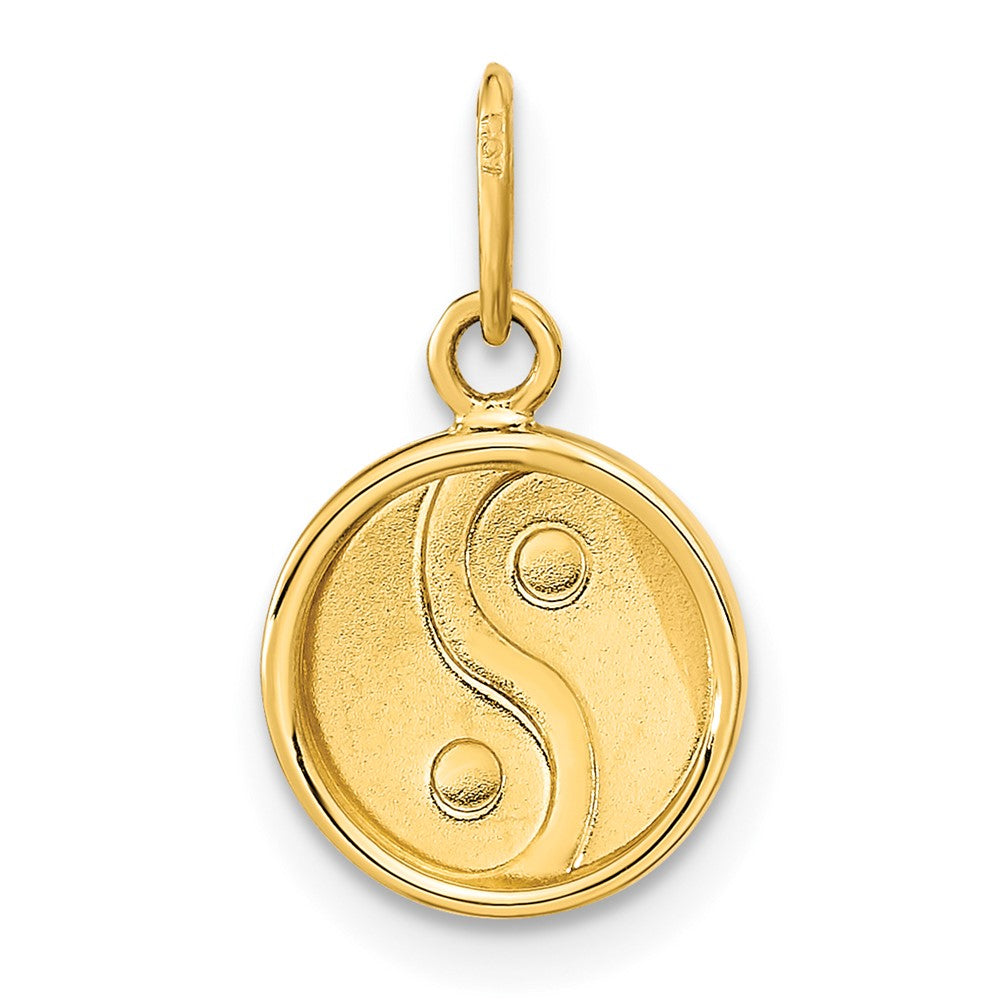 FJC Finejewelers 14 kt Yellow Gold Polished Black/White Enamel Yin and Yang Charm 12 x 9 mm