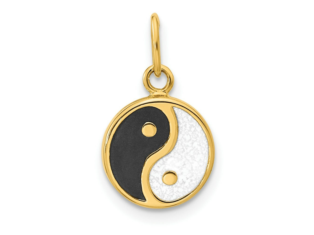 FJC Finejewelers 14 kt Yellow Gold Polished Black/White Enamel Yin and Yang Charm 12 x 9 mm