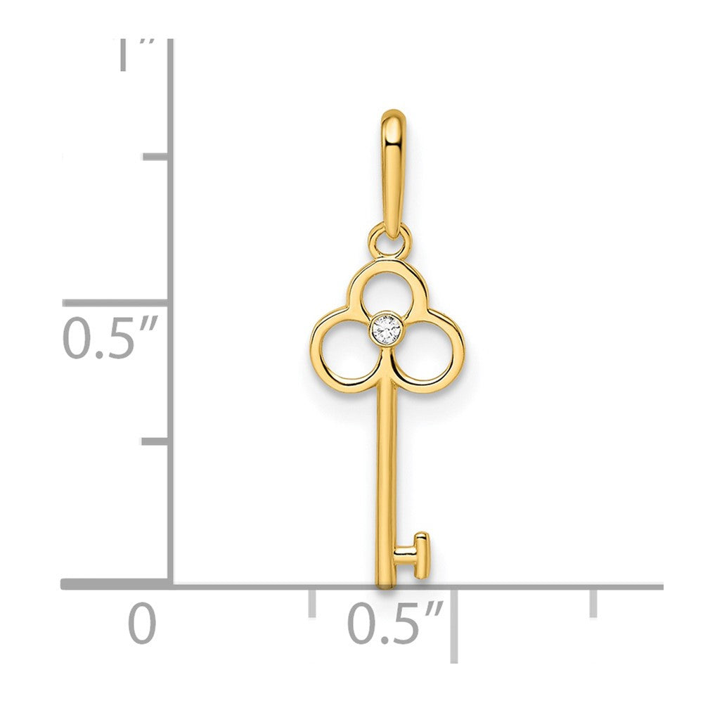 FJC Finejewelers 14 kt Yellow Gold CZ Key Charm 6 mm