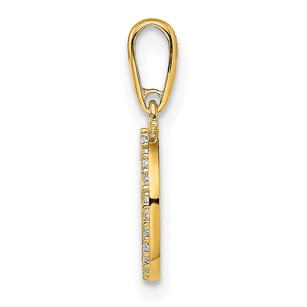 FJC Finejewelers 14 kt Yellow Gold CZ Heart Charm 9 mm