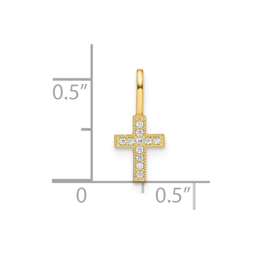 FJC Finejewelers 14 kt Yellow Gold CZ Cross Charm 6 mm