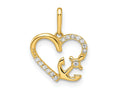 FJC Finejewelers 14 kt Yellow Gold CZ Heart with Anchor Charm 14 x 12 mm