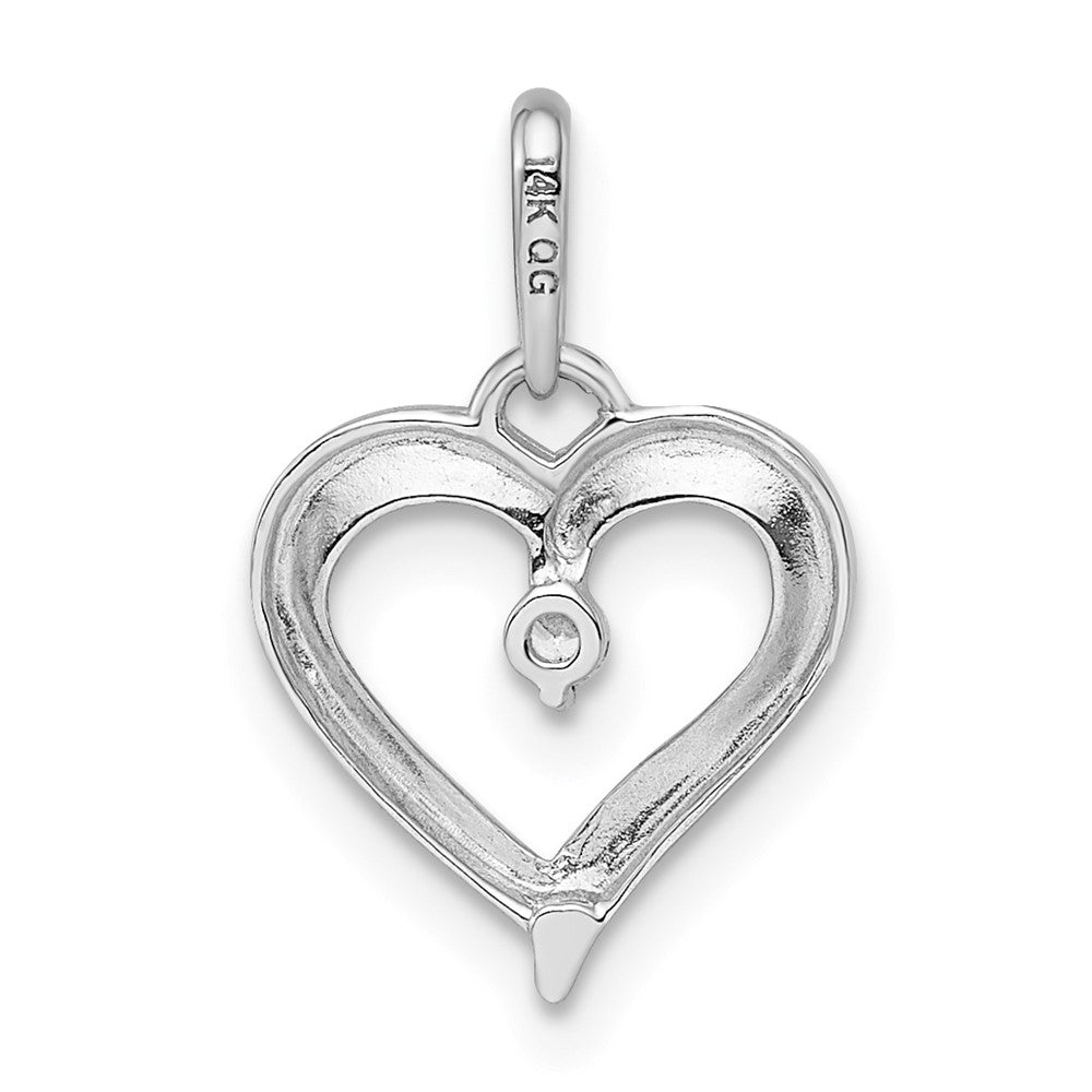 FJC Finejewelers 14 kt White Gold  CZ Heart Charm 17 mm x 11 mm