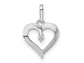 FJC Finejewelers 14 kt White Gold  CZ Heart Charm 17 mm x 11 mm