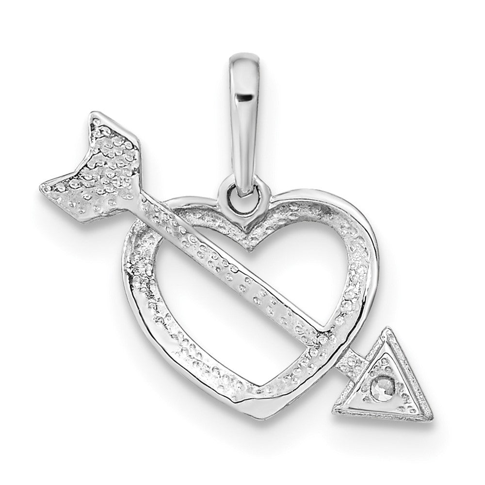 FJC Finejewelers 14 kt White Gold  Cut-out Heart with Arrow CZ Charm 13 mm x 10 mm