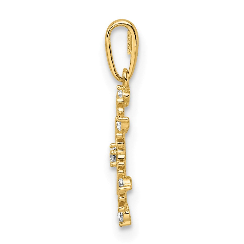FJC Finejewelers 14 kt Yellow Gold CZ Snowflake Charm 19 x 10 mm