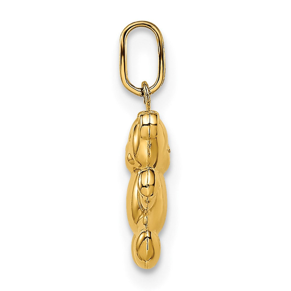 FJC Finejewelers 14 kt Yellow Gold Polished Puffed Teddy Bear Charm 17 x 9 mm