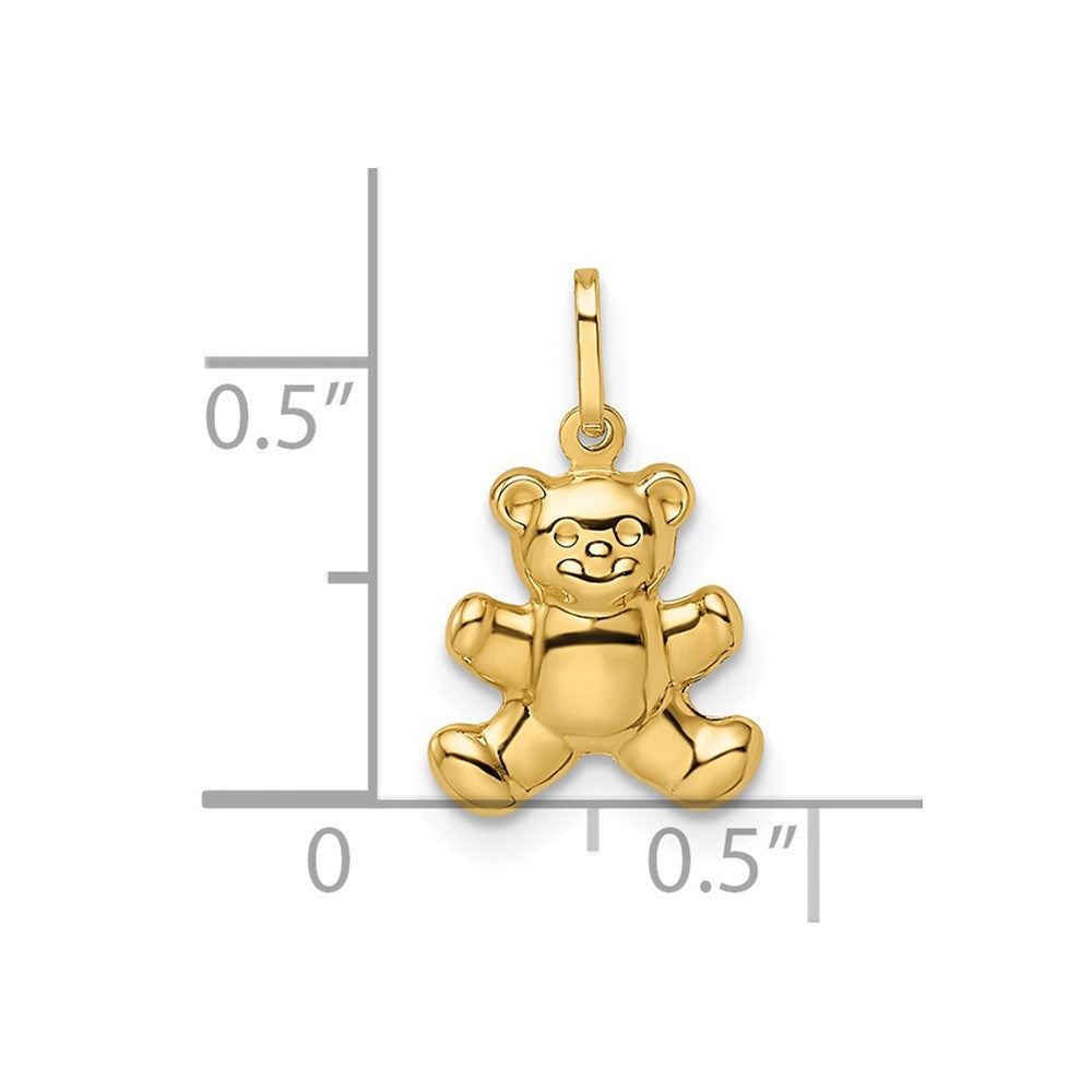 FJC Finejewelers 14 kt Yellow Gold Polished Puffed Teddy Bear Charm 17 x 9 mm