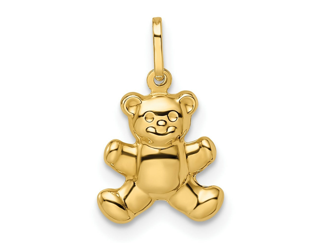 FJC Finejewelers 14 kt Yellow Gold Polished Puffed Teddy Bear Charm 17 x 9 mm