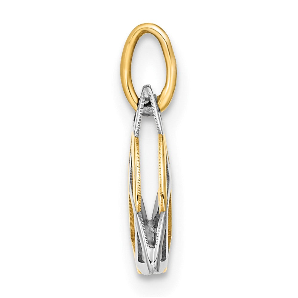 FJC Finejewelers 14 kt Yellow Gold  with White Rhodium Polished Celtic Charm 11 mm x 12 mm