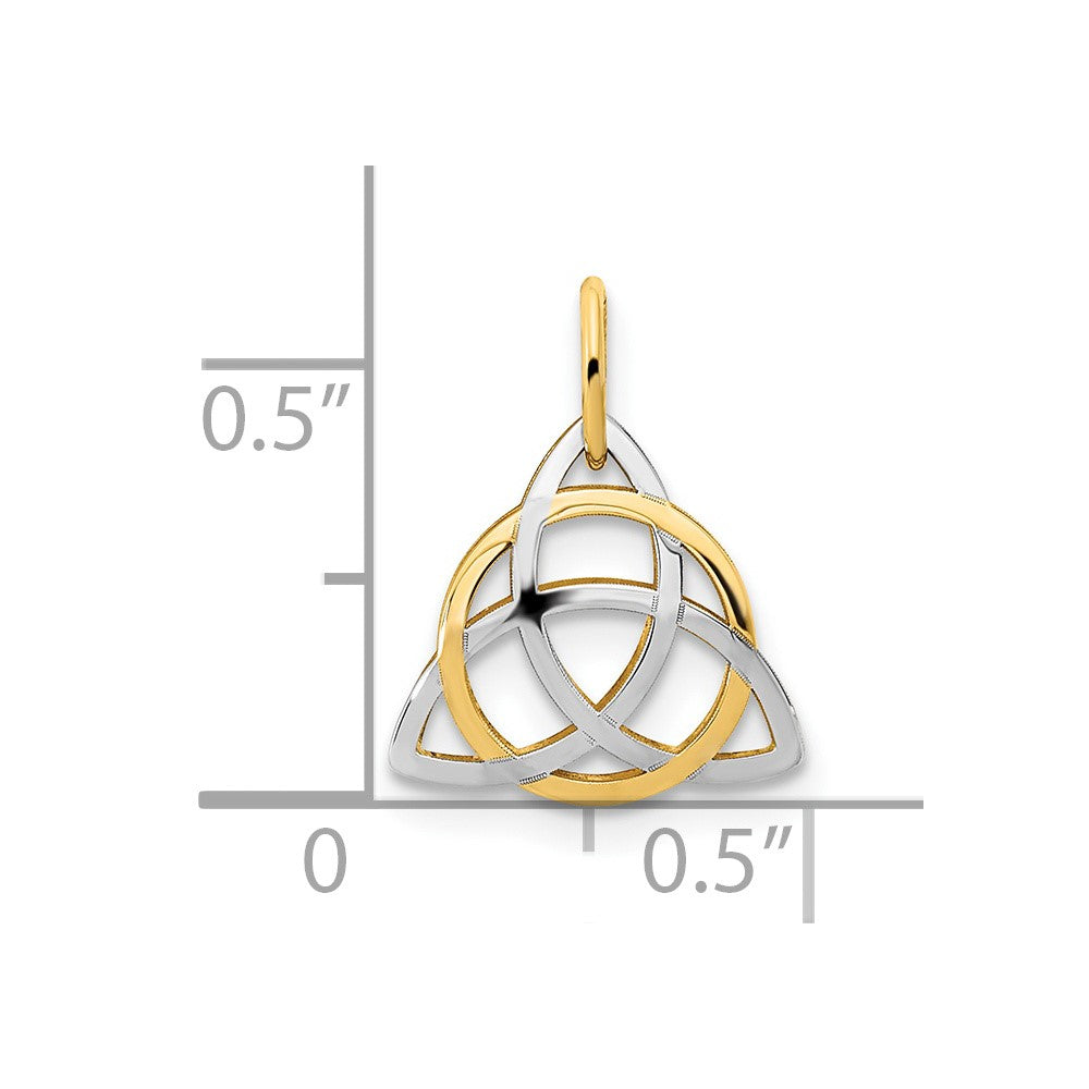 FJC Finejewelers 14 kt Yellow Gold  with White Rhodium Polished Celtic Charm 11 mm x 12 mm