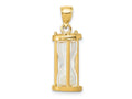 FJC Finejewelers 14 kt Yellow Gold Polished 3-D Plastic Hourglass with Beads Charm 18 x 9 mm