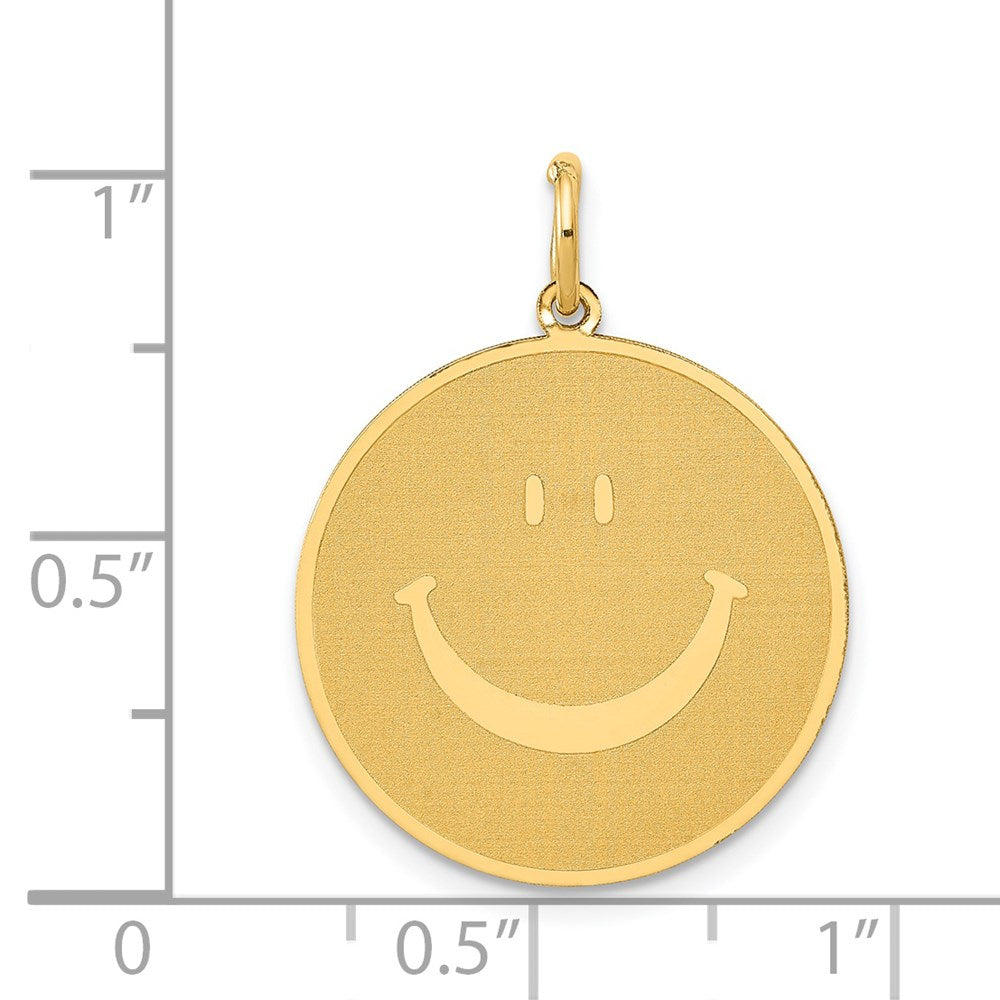 FJC Finejewelers 14 kt Yellow Gold Solid Polished Smiley Face Charm 25 x 20 mm
