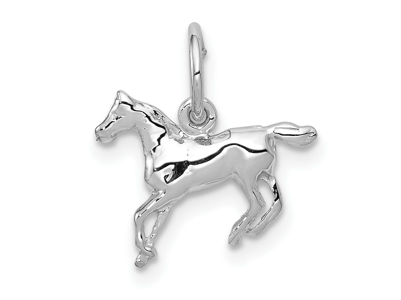 FJC Finejewelers 14 kt White Gold Horse Charm 13 mm x 13 mm