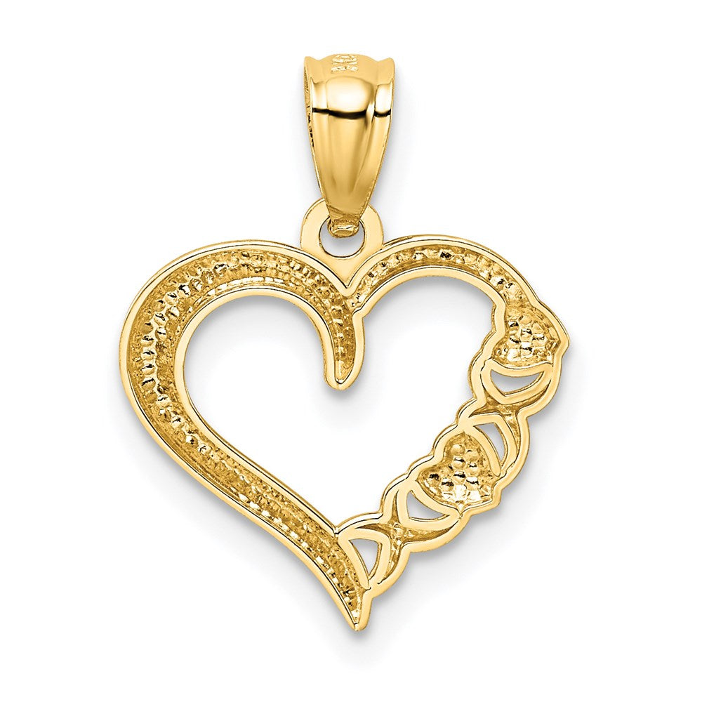 FJC Finejewelers 14 kt Yellow Gold w/White Rhodium Polished Heart and -X- Charm 19 x 15 mm