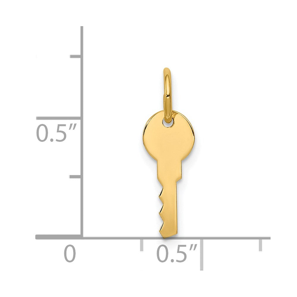 FJC Finejewelers 14 kt Yellow Gold Polished Key Charm 17 x 5 mm